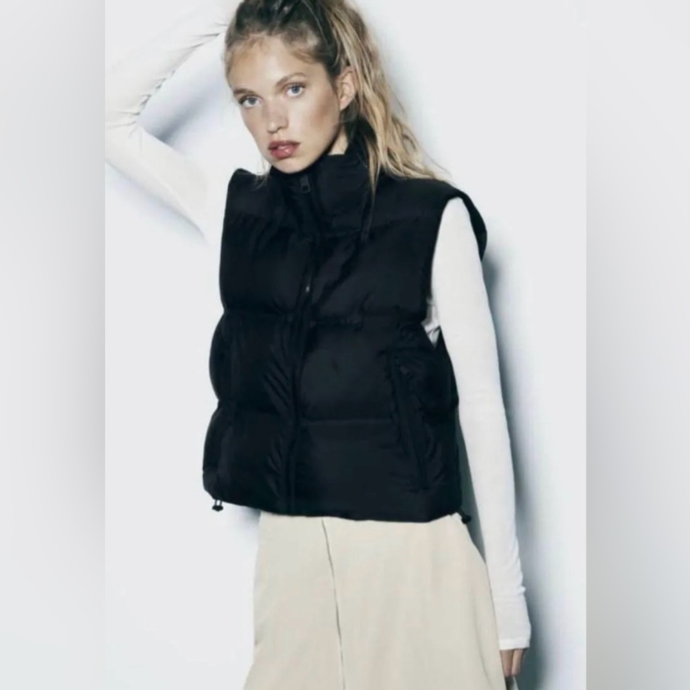 Zara Cropped Puffer Vest